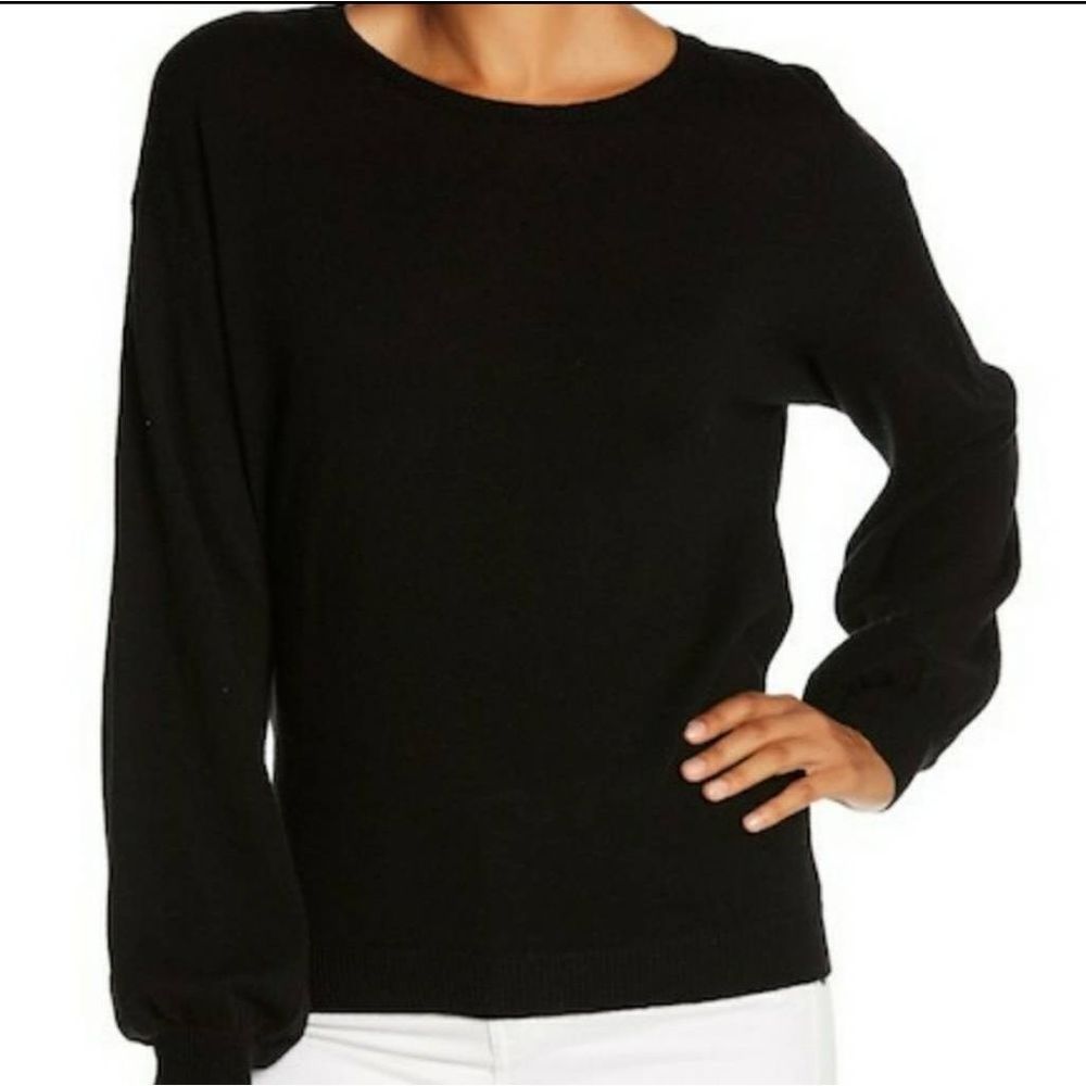 Joie Women's Long Sleeves Wool & Cashmere Blend Black Knit Sweater Size S
